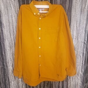 Urban Outfitters Men's Mustard Yellow Button-Down Shirt